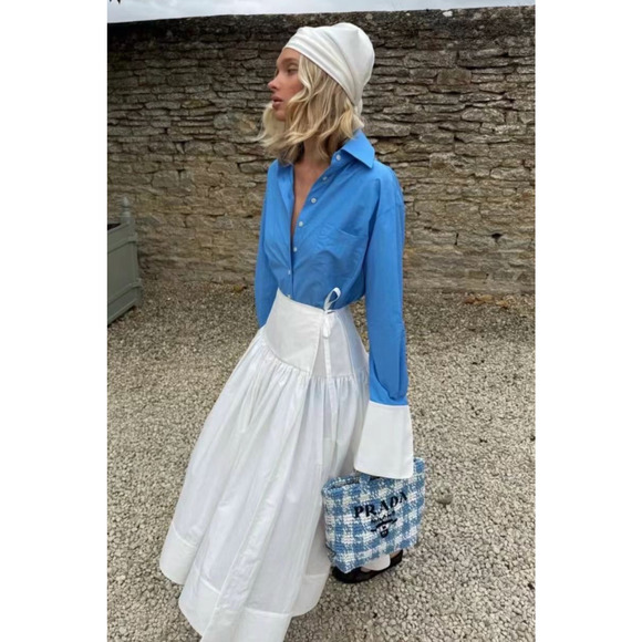 Helsa Classic Oversized Shirt in Tech Poplin L - Picture 4 of 7